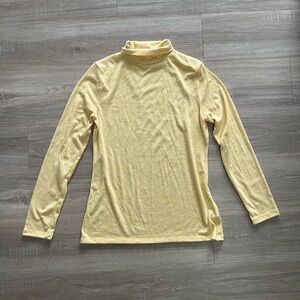 Pale butter yellow long sleeve turtleneck